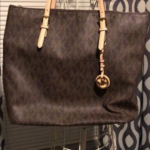 Brown monogram Micheal Kors shoulder bag